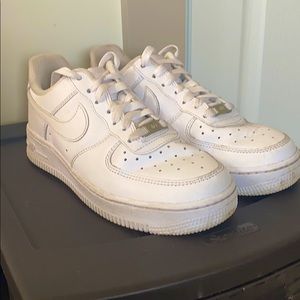 White low top air forces lightly worn